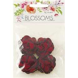 AussieSuperStore Art & Craft Essentials Deep Red Burnt Edge Rose (in 2 colors) Burnt Edge Rose | Artificial Craft Flower Party Decoration 9323823196530 BLOS17033